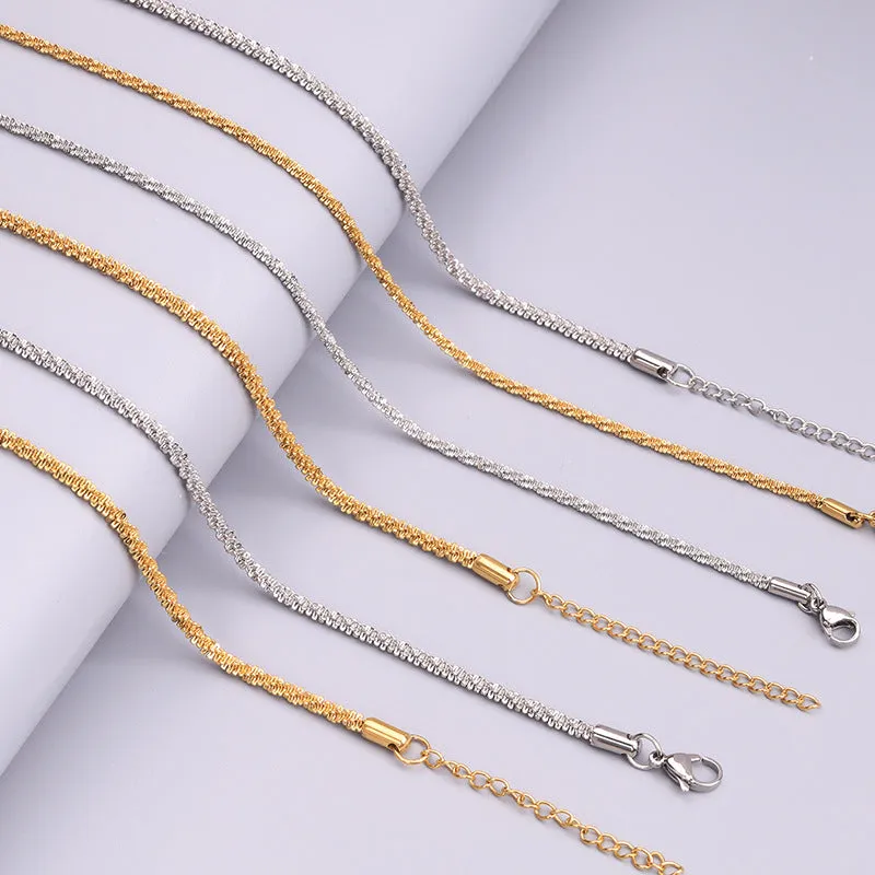 Wholesale 18K Gold Stainless Steel Plated with Gold Titanium Steel Necklaces