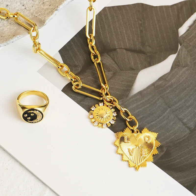 Wholesale 18k Real Gold Electroplated Love Necklace