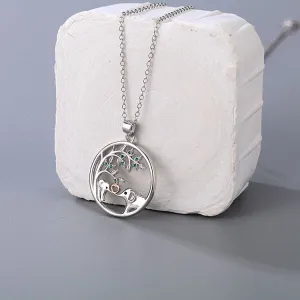 Wholesale 925 Silver Elephant Love Necklace