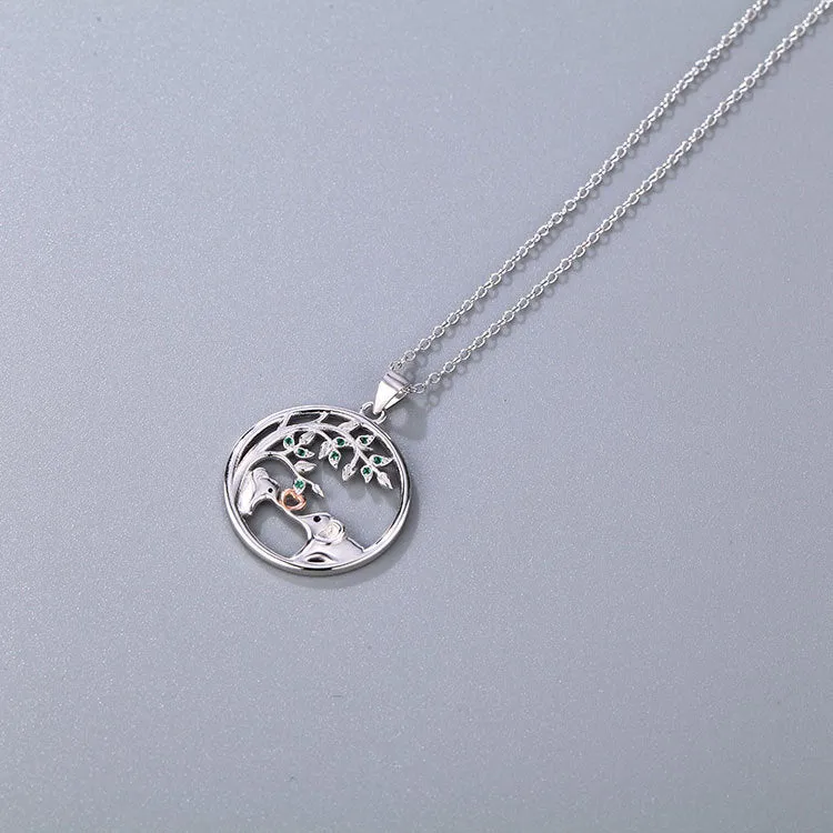 Wholesale 925 Silver Elephant Love Necklace