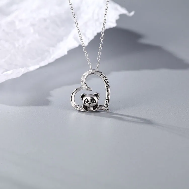 Wholesale 925 Silver Panda Necklace