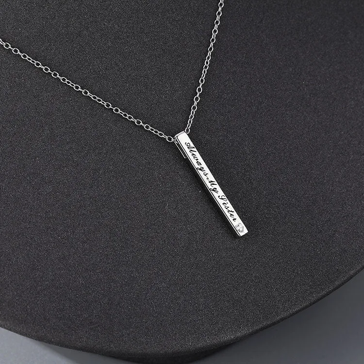 Wholesale 925 Sterling Silver Non Fading Pillar Necklace