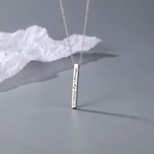Wholesale 925 Sterling Silver Non Fading Pillar Necklace