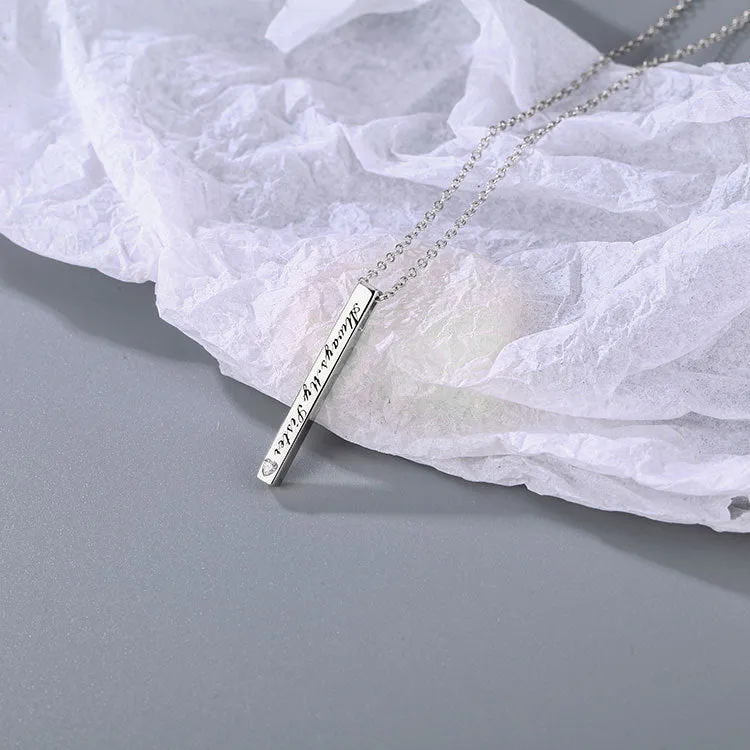 Wholesale 925 Sterling Silver Non Fading Pillar Necklace