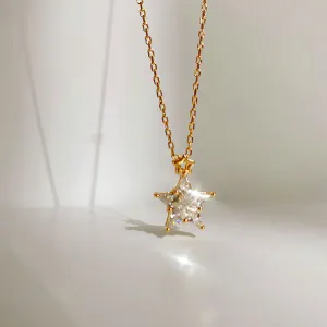 Wholesale 925 Sterling Silver Star Studded Diamond Necklace
