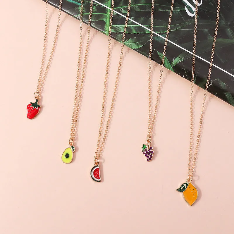 Wholesale Alloy Fruit Pendant Necklace