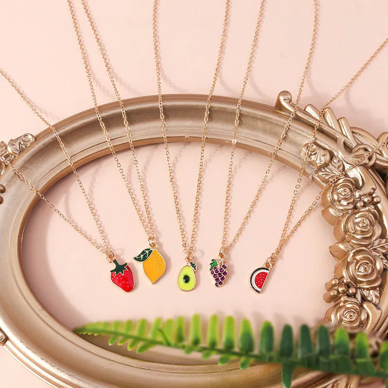 Wholesale Alloy Fruit Pendant Necklace