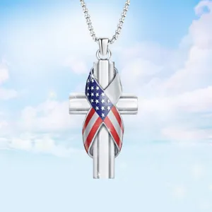 Wholesale American Flag Creative Cross Necklace