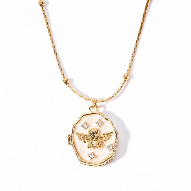 Wholesale Angel Open Close Album Box Copper Necklace