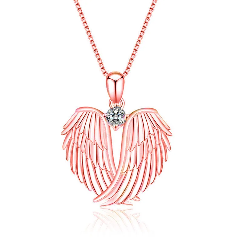 Wholesale Angel Wings Diamond Necklace