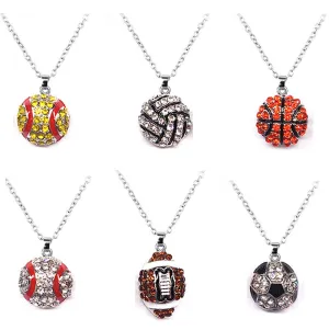 Wholesale Basketball Rugby Necklace Softball Pendant Necklaces