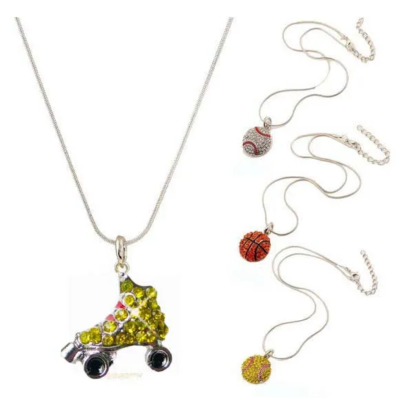 Wholesale Basketball Rugby Necklace Softball Pendant Necklaces