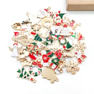 Wholesale Christmas Alloy Drip Oil DIY Necklace Pendant Accessories
