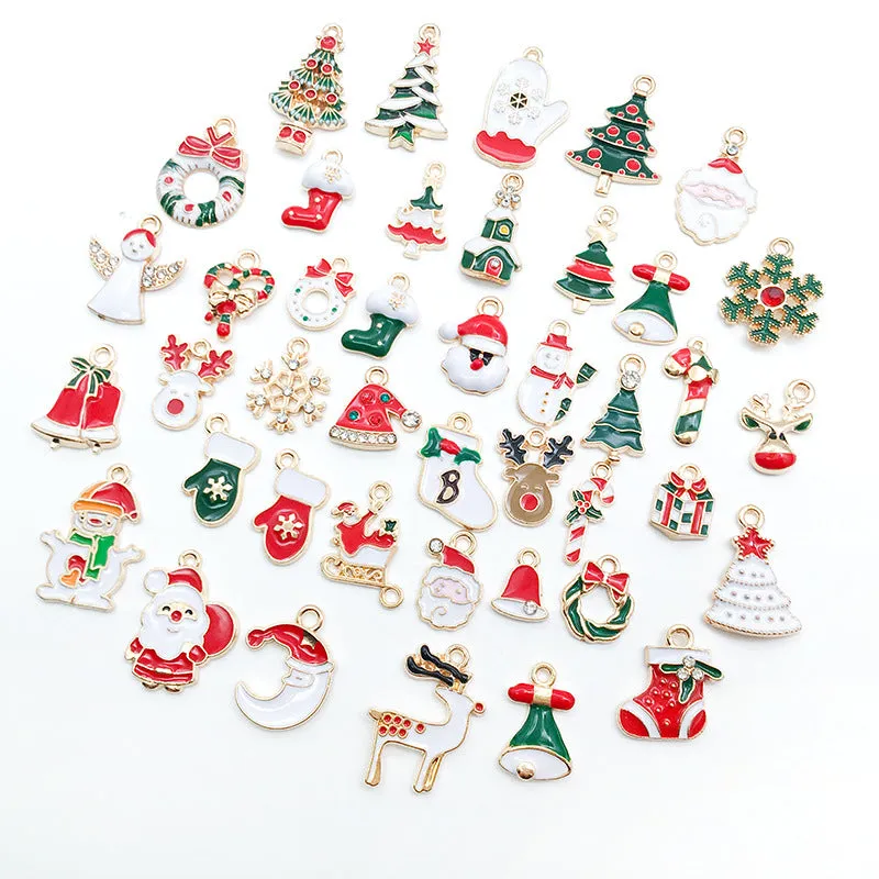Wholesale Christmas Alloy Drip Oil DIY Necklace Pendant Accessories