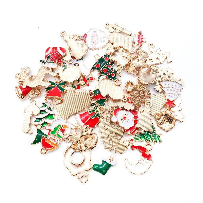 Wholesale Christmas Alloy Drip Oil DIY Necklace Pendant Accessories