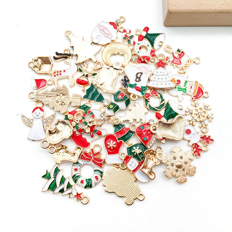 Wholesale Christmas Alloy Drip Oil DIY Necklace Pendant Accessories