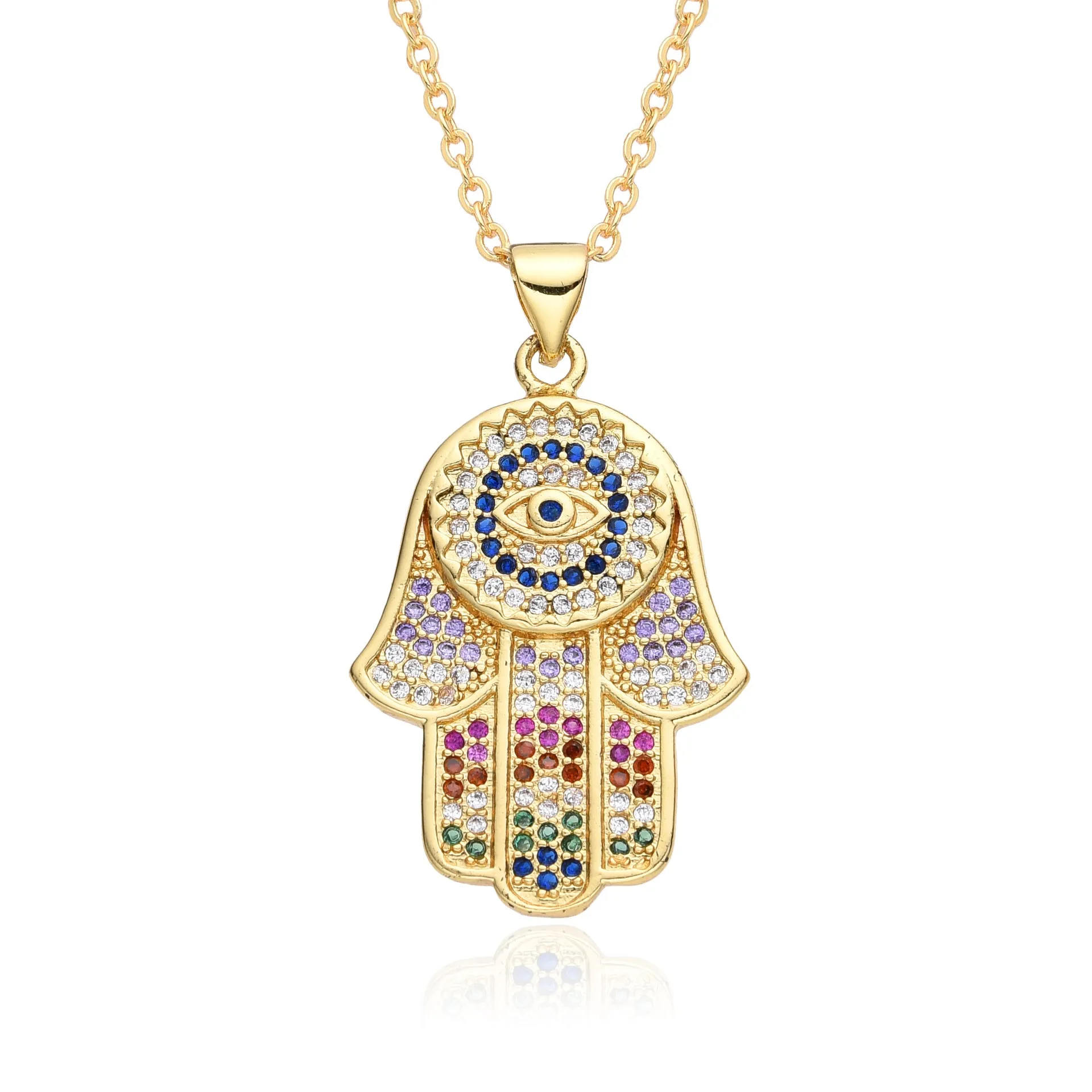 Wholesale Colored Zircon Devil's Eye Necklace