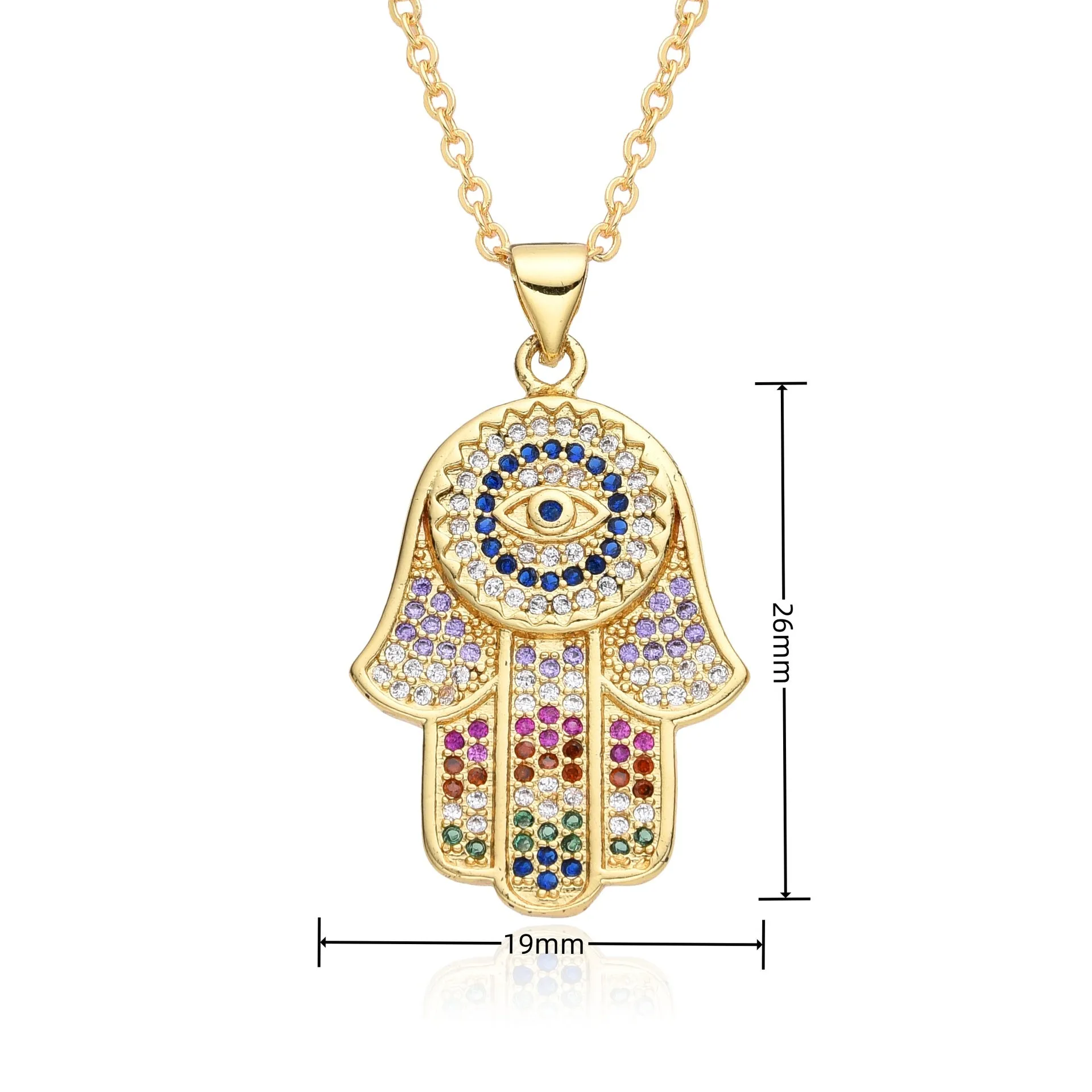 Wholesale Colored Zircon Devil's Eye Necklace