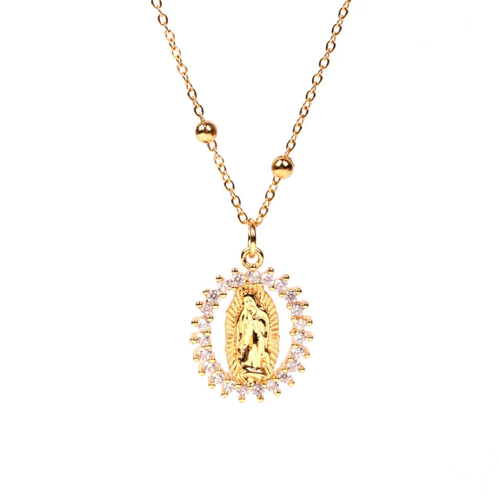 Wholesale Copper Round Hollow Creative Necklace