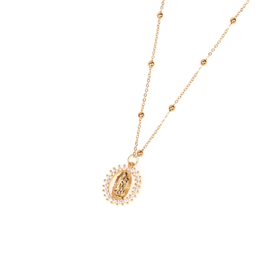 Wholesale Copper Round Hollow Creative Necklace