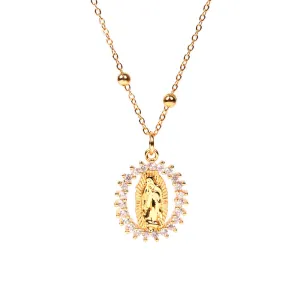Wholesale Copper Round Hollow Creative Necklace