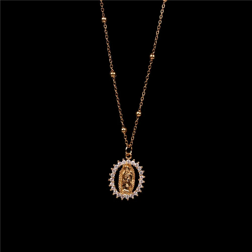 Wholesale Copper Round Hollow Creative Necklace
