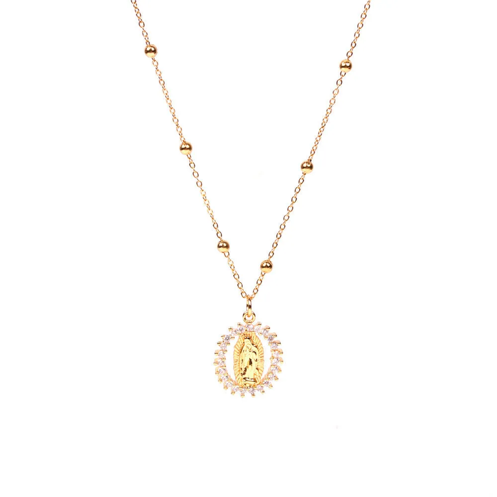Wholesale Copper Round Hollow Creative Necklace