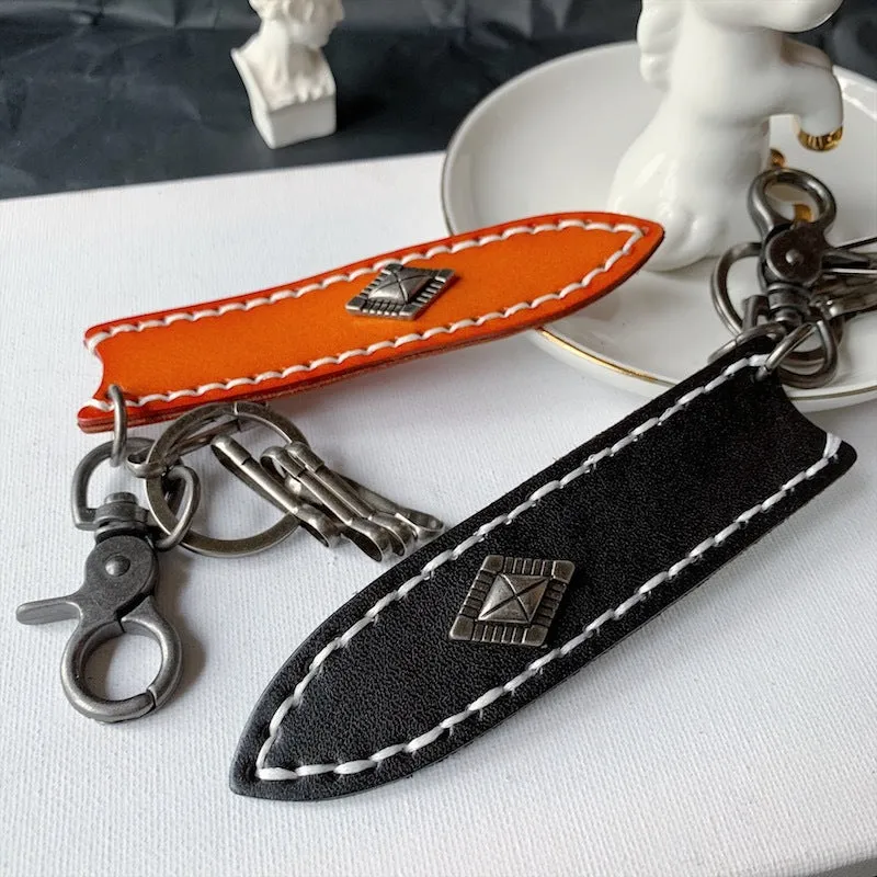 Wholesale Cowhide Carved Horseshoe Chain Keychains