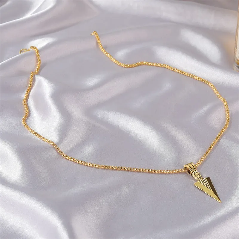 Wholesale Creative Alloy Retro Arrow Triangle Pendant Personalized Fashion Necklaces