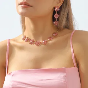 Wholesale Flower Rhinestone Necklace