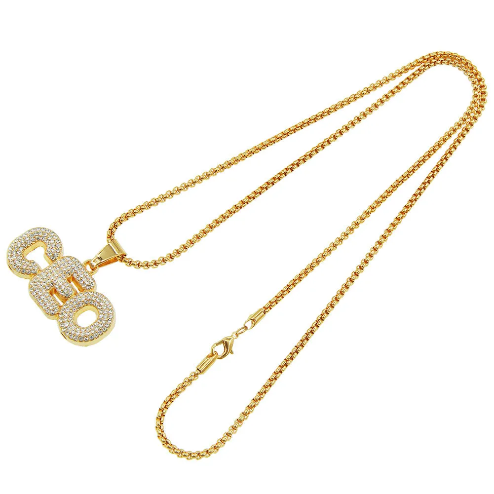 Wholesale Full Diamond Splicing Letter Pendant Long Alloy Necklace