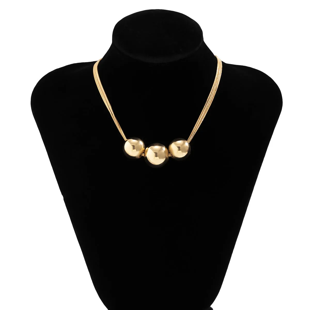 Wholesale Hip-hop Punk Chain Beaded Alloy Necklaces