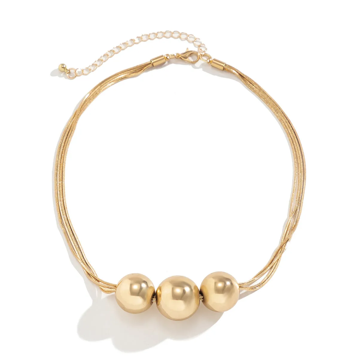 Wholesale Hip-hop Punk Chain Beaded Alloy Necklaces