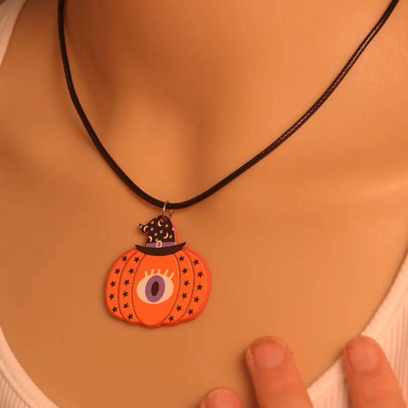Wholesale Hot Sale Halloween Series Cartoon Fun Ghost Pumpkin Necklace