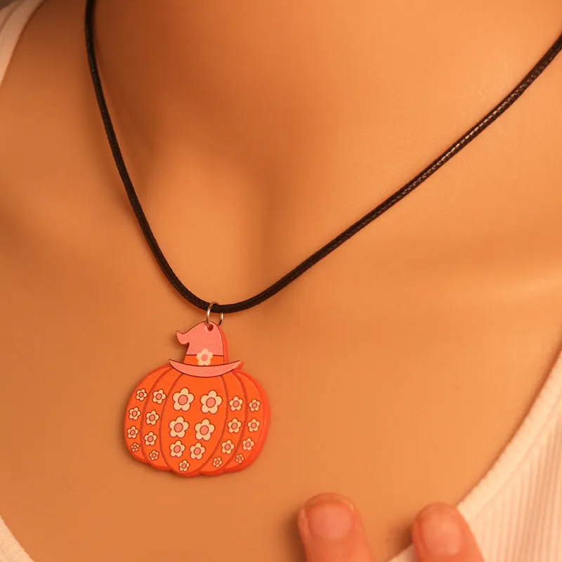 Wholesale Hot Sale Halloween Series Cartoon Fun Ghost Pumpkin Necklace