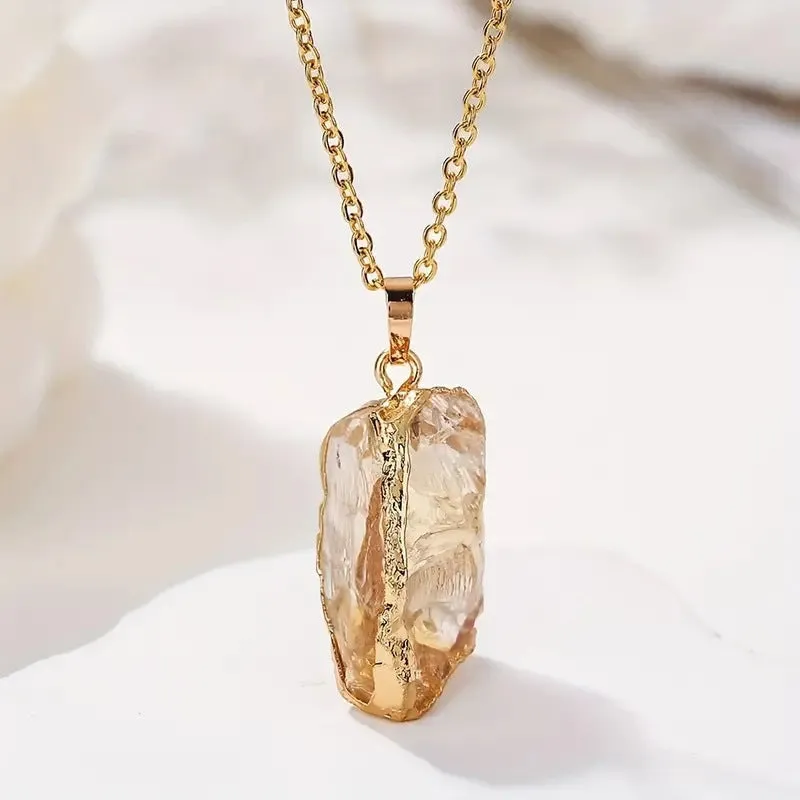 Wholesale Irregular Crystal Electroplated Necklaces