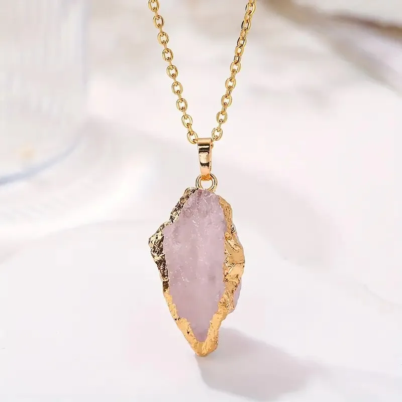 Wholesale Irregular Crystal Electroplated Necklaces