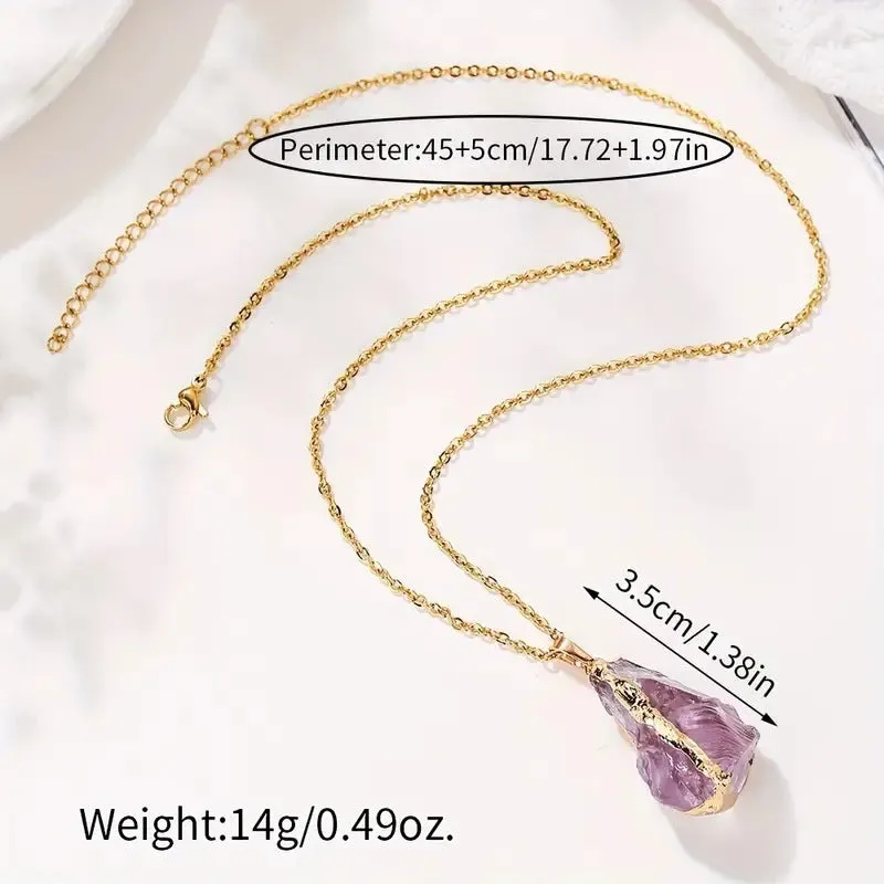 Wholesale Irregular Crystal Electroplated Necklaces