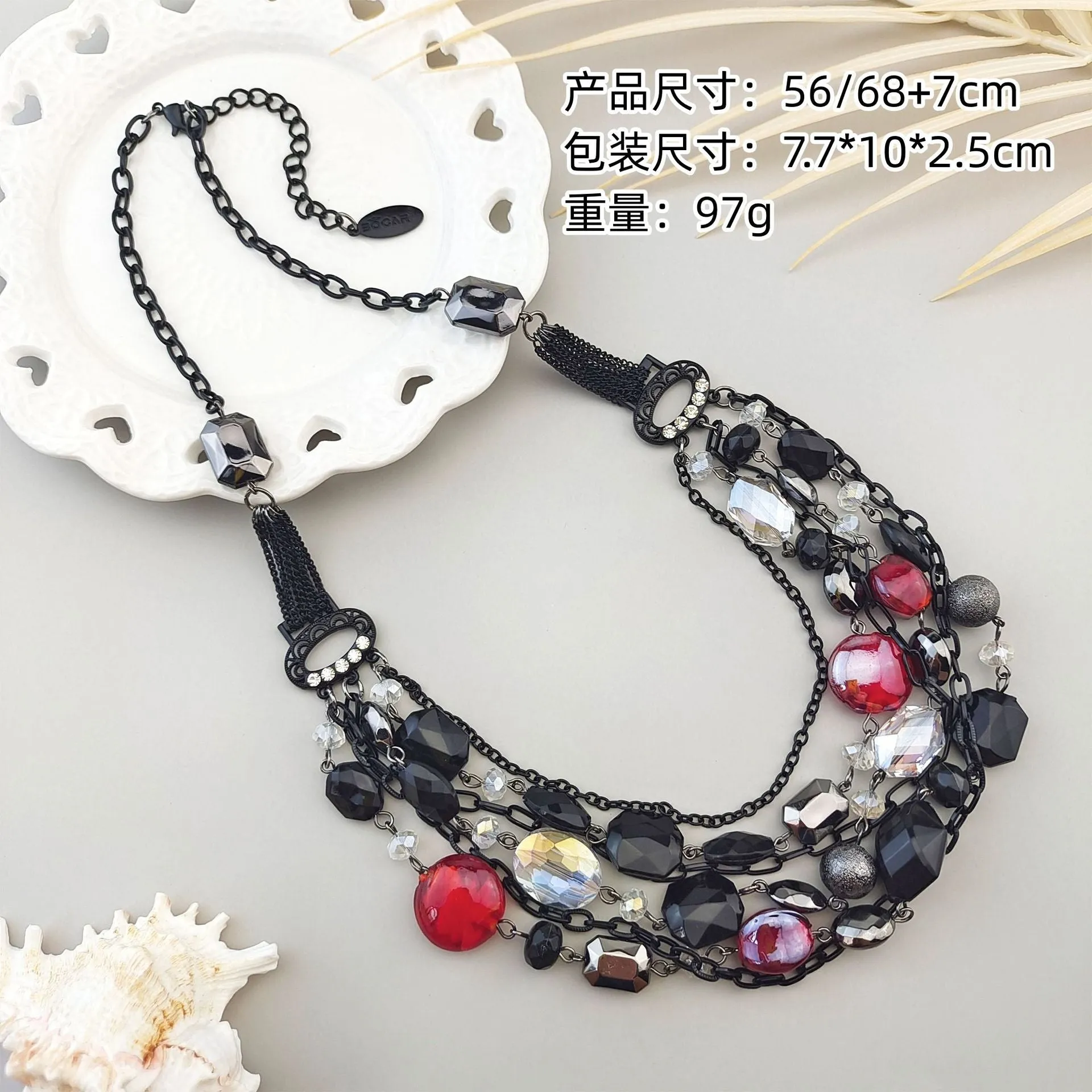 Wholesale Multi-layer Glass Bead Acrylic Necklace