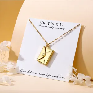 Wholesale Openable DIY Engraved Love Letter Necklace Collarbone Chain Valentine's Day Gift