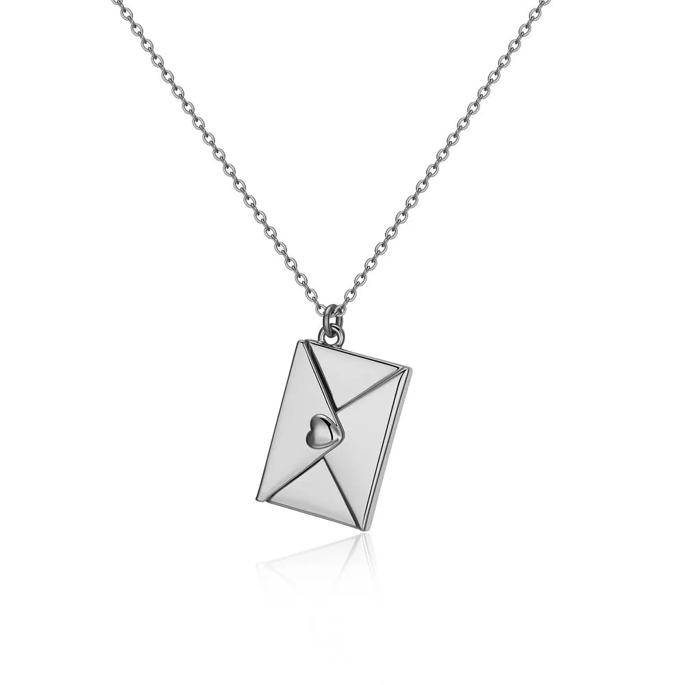Wholesale Openable DIY Engraved Love Letter Necklace Collarbone Chain Valentine's Day Gift
