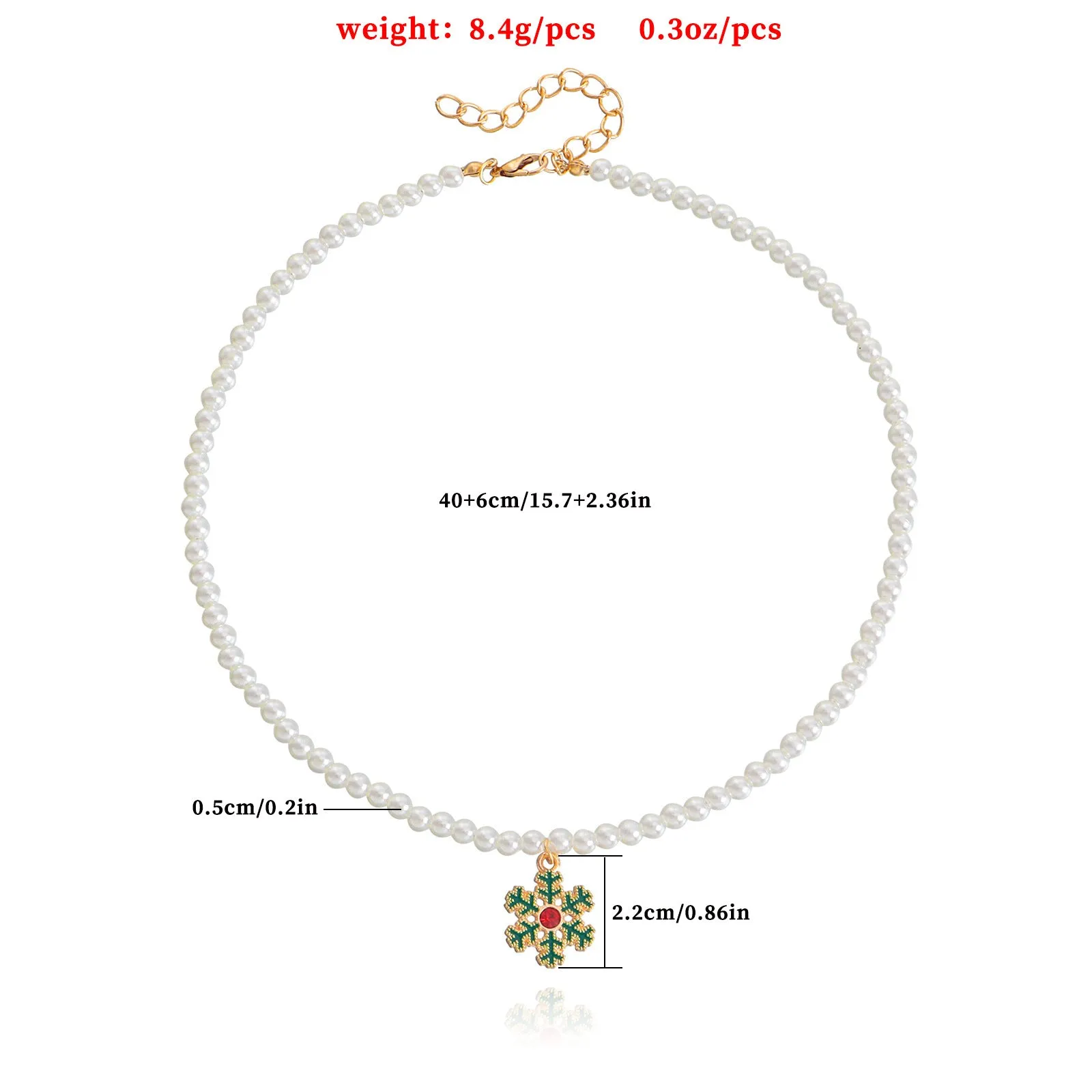 Wholesale Pearl Drop Oil Snowflake Bell Christmas Tree Necklace Sweater Chain