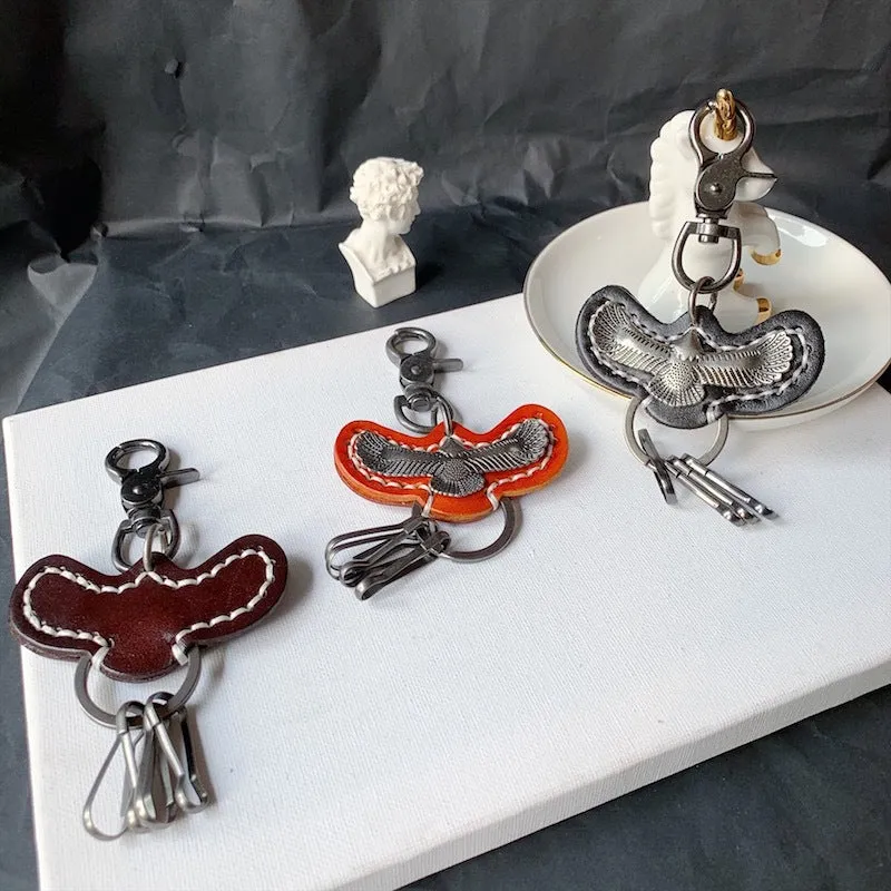 Wholesale Retro Eagle Cowhide Keychains