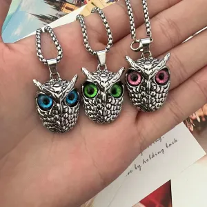 Wholesale Retro Punk Style Owl Necklace Sweater Chain