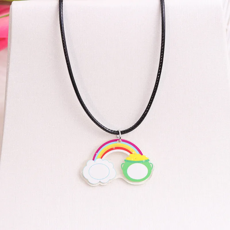 Wholesale St. Patrick's Day Beer Shamrock Rainbow Hat Pipe Necklace