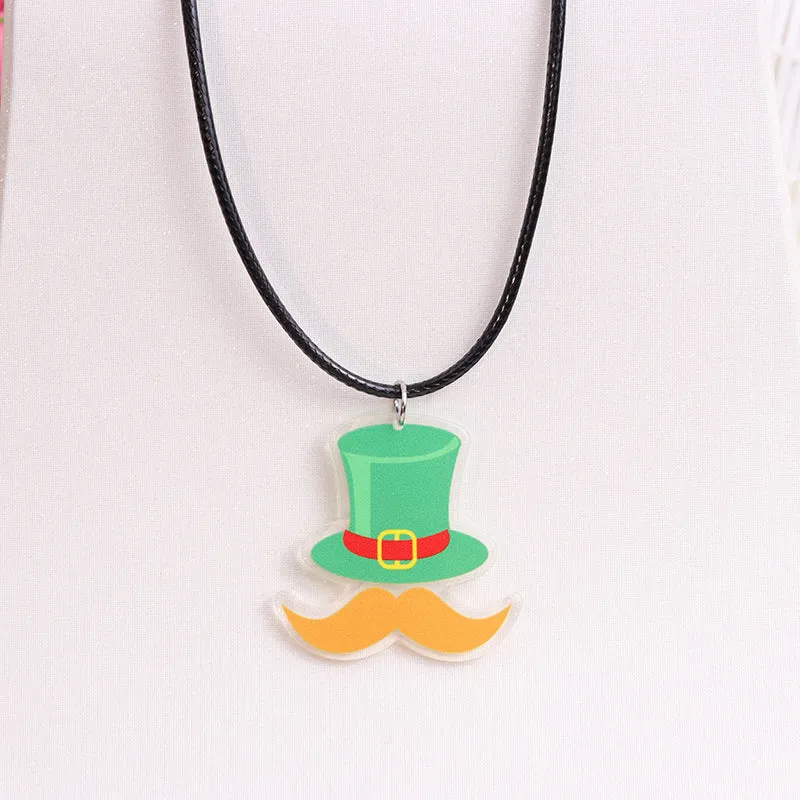 Wholesale St. Patrick's Day Beer Shamrock Rainbow Hat Pipe Necklace