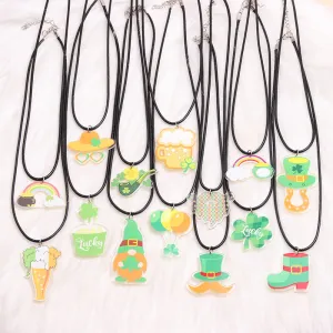 Wholesale St. Patrick's Day Beer Shamrock Rainbow Hat Pipe Necklace