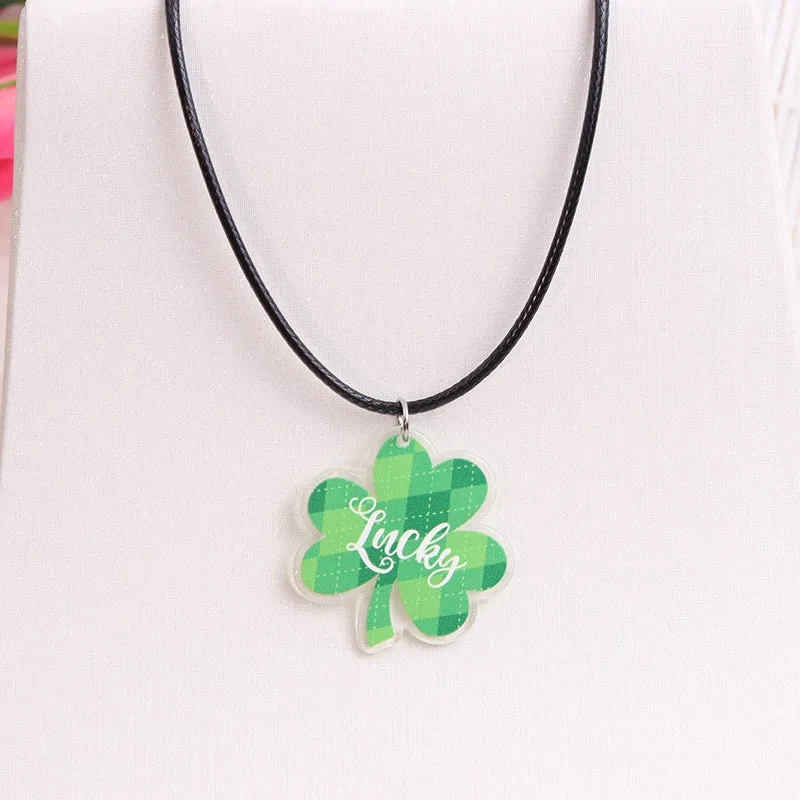Wholesale St. Patrick's Day Beer Shamrock Rainbow Hat Pipe Necklace