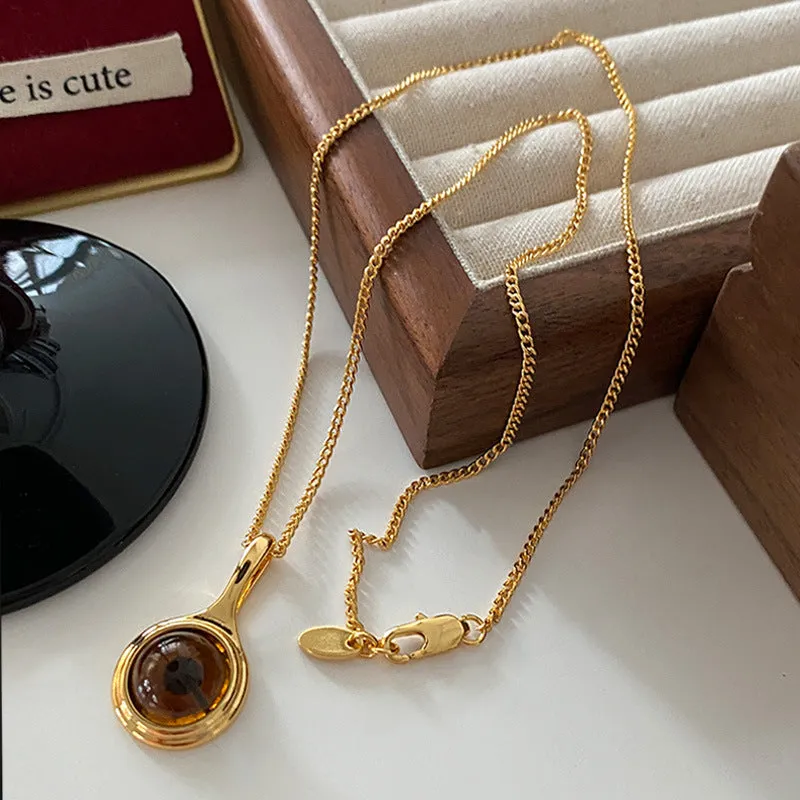 Wholesale Sunflower Natural Stone Alloy Necklaces