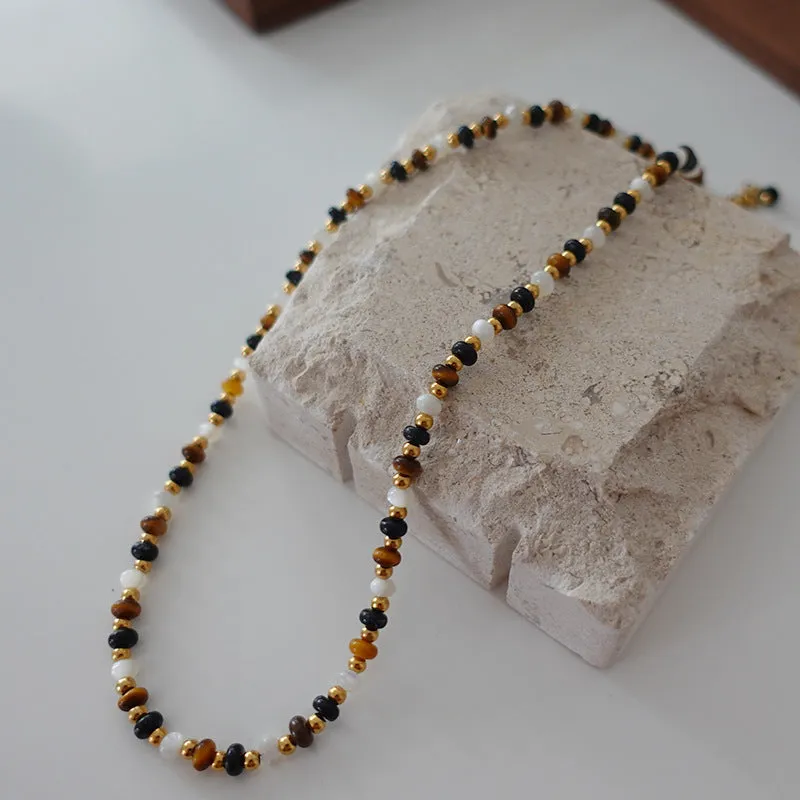 Wholesale Sunflower Natural Stone Alloy Necklaces